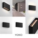 NOVA LUCE - Moisture-proof wall light  L:20, W:3.9, H:12.5 cm.   9030827   YOKO ⚡ LED 13W ⚡  788Lm ⚡ 3000K ⚡  220-240V ⚡ IP65 ✴ Sandy Black