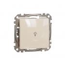 SCHNEIDER ELECTRIC - SDD112132 Sedna Design & Elements - 1pole push button with bulb icon - 10AX 250V without frame beige