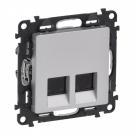 LEGRAND - Розетка 2хRJ45 UTP кат.5е Valena Life 753341 алуминий