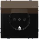SCHNEIDER ELECTRIC -  MTN2314-6052 SCHUKO sock.-out. w. hng.lid, IP44, shut., screwl. term.,mocca metallic,Sys.Des.