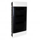 LEGRAND - 1 371 59 Practibox S flush-mounting cabinet for masonry - earth + neutral terminal blocks - smoked door - 4 rows - 18