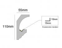 RAY DECOR - Decorative XPS profile for concealed LED lighting 55х110x2000mm  RL143 (3)