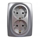 ACA LIGHTING - Двоен Контакт Шуко 16A PRIME Алуминий мат 1000116203