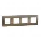 SCHNEIDER ELECTRIC - NU280850М cover frame - 4 gangs - 4 x 2 modules - bronze/ white mirror surface