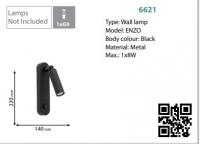 TKLighting - WALL LIGHT ENZO 1XG9 Black 8W 6621 (1)