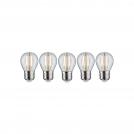 PAULMANN - LED Крушки 5бр.    5091  Filament 230V LED Drop ⚡ E27 ⚡ 5x250lm ⚡ 5x2.6W ⚡ 2700K ✴ Прозрачен 