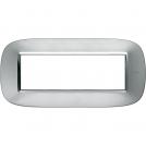 BTICINO - HB4806XC Elliptical cover plate 6 modules - aluminium 