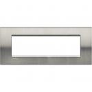 BTICINO - LNA4807ACS Рамка 7М Brushed steel метална правоъгълна Livinglight