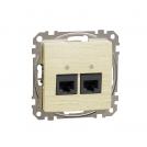SCHNEIDER ELECTRIC - SDD180462 Sedna Design & Elements - CAT 6 UTP, 2x RJ45, birch