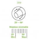 ACA LIGHTING - Релсов прожектор LED COB 30W 3000K 15°- 55° за монофазна шина бял AIMY3030W2 (3)