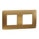 SCHNEIDER ELECTRIC - NU280457M cover frame - 2 gangs - 2 x 2 modules - rose gold/ white mirror surface