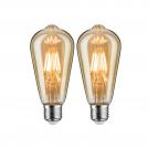 PAULMANN - 5066   Vintage Edition Standard 230V LED bulb ST64 ⚡ E27 ⚡ 2x680lm ⚡ 2x6.5W ⚡ 2500K ✴ Gold