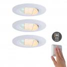 PAULMANN - LED Луна (К-кт. 3бр.)  92999   CALLA  set of 3 swiveling ⚡ IP65 ⚡ round 90mm ⚡ 30° ⚡ 5.5W ⚡ 400lm⚡ 230V ⚡ White Switch ✴ Бял