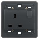 VIMAR - 20221.L - Switched 2P+E 13A English outlet grey