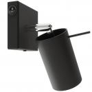 SOLLUX - Wall lamp RING black with a switch SL.1049