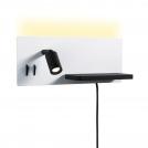 PAULMANN - LED Аплик (за десен монтаж)  71102   Serra USB C ⚡ 2700K ⚡ 650lm / 200lm ⚡ 230V ⚡ 5.5 / 2.6W dimmable ✴ Бял мат/Черен мат