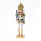 ACA LIGHTING - ^ WOODEN NUTCRACKER KING WHITE & GOLD WITH SWORD H90CM  X029005