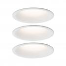 PAULMANN - LED Луни (3бр.) 93415 CYMBAL Coin Basic Set ⚡ IP44 ⚡ round 77mm Coin ⚡ 3x6.7W ⚡ 3x430lm⚡ 230V ⚡ dimmable ⚡ 2700K ✴ Бял мат