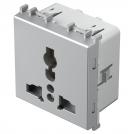 TEM - VM55ES Socket multistandard 2P+E 13A 2M, color Silver matt, Modul