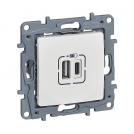 LEGRAND - 7 646 97 Double USB Type A + Type C charging sockets Niloé - 2 modules - ivory