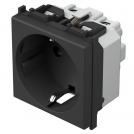 TEM - VM10SB Socket Schuko 2P+E 16A 2M, color Black matt, Modul