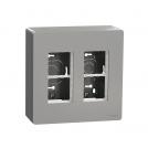 SCHNEIDER ELECTRIC - NU122430 Surface mounting box 2 rows x 2 modules, New Unica, aluminium