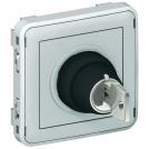 LEGRAND - Key operated switch Plexo IP55 - 3 A 250 V~-2 positions ''O-I''-modular-grey  69534