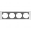 EFAPEL - FOUR GANG FRAME GLASS/GREY 90940 TCS LOGUS 90 Crystal