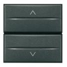 BTICINO - HS4037/2 Pushbutton double 1P NO + 1P NO 10A - 250 Vac interlocked - anthracite