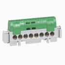 LEGRAND - IP2X terminal block - earth (green) - 1 x 6 to 25² - 16 x 1.5 to 16² -L. 141 mm 4835