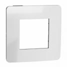 SCHNEIDER ELECTRIC - NU280256 New Unica - cover frame - 1 gang - 1 x 2 modules - light aluminium/ black coarse surface 