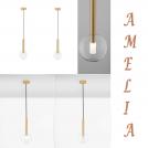 NOVA LUCE - Пендел  Д:15, В:150 см.    9028832   AMELIA ⚡ LED G9 ⚡ 1x5W ⚡ 230V ⚡ IP20 ✴ Пясъчно злато/Прозрачно стъкло 