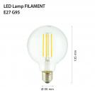 TNL - LED лампа FILAMENT E27 4W 2700K 360° G95 (1)