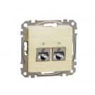 SCHNEIDER ELECTRIC - SDD180462S Sedna Design & Elements - CAT 6 STP, 2x RJ45, birch