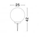 NOVA LUCE - Garden sphere with spike Ø25, H:25 cm. 9186718 MOON ⚡ LED E14 ⚡ 1x5W ⚡ 100-240V ⚡ IP65 ✴ White Fiber Resign (1)