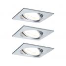 PAULMANN - Луни (комплект 3 бр.) 93456 LED recessed light Nova Coin basic set pivoting square 84x84mm 50° Coin✴3x6W⚡3x470lm⚡230V⚡2700K