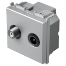 TEM - KM25ES Socket TV+SAT terminal 1dB 2M, color Silver matt, Modul