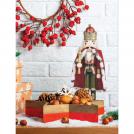 ACA LIGHTING - ^ WOODEN NUTCRACKER KING GREEN & RED WITH CAPE H35CM  X023501 (1)