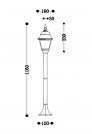 MAYTONI - garden pole ABBEY ROAD O003FL-01B E27, 60W, IP44 (1)