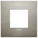VIMAR - 19642.08 - Classic plate 2M metal brushed inox
