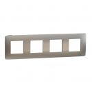 SCHNEIDER ELECTRIC - NU280856М cover frame - 4 gangs - 4 x 2 modules - light aluminium/ black mirror surface