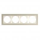 EFAPEL - FOUR GANG FRAME TITANIUM/PEARL 90940 TTP LOGUS 90 Metallo