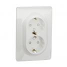 SCHNEIDER ELECTRIC - NU206718 Double Socket Outlet white  2P+E 16A 250V New Unica screw connection