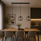 VIVALUX - VIV005289 Chandelier ASTRID ∙ SSP969-3H ∙ 3xE27 ∙ metal+glass ∙ black
