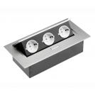 GTV Lighting - AE-PB03GS-53 Rectangular pop-up power outlet (schuko socket) aluminium