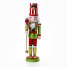 ACA LIGHTING - ^NUTCRACKER WITH SCEPTER & BHAT WITH ORNAMENTS H38cm^  X143803