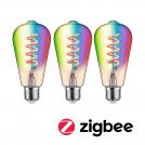 PAULMANN - 29164   Filament 230V Smart Home Zigbee 3.0 LED bulb ST64 ⚡ E27 ⚡ 3x470lm ⚡ 3x6.3W ⚡ RGBW+ ⚡ dimmable ✴ Gold 