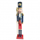 ACA LIGHTING - ^ WOODEN NUTCRACKER BLUE & RED WITH SCEPTER H30CM  X023008