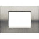 BTICINO - LNA4803ACS Square cover plate 3 modules - steel brushed 