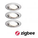 PAULMANN - 92464 LED recessed light Smart Home Zigbee 3.0 Base Coin basic set pivoting round 90mm✴brushed iron